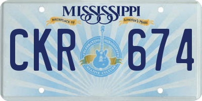 MS license plate CKR674