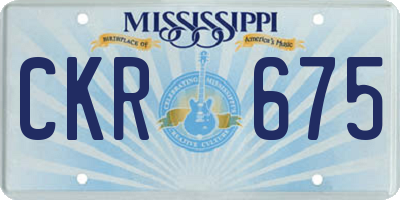 MS license plate CKR675