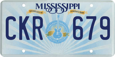 MS license plate CKR679