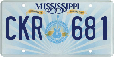 MS license plate CKR681