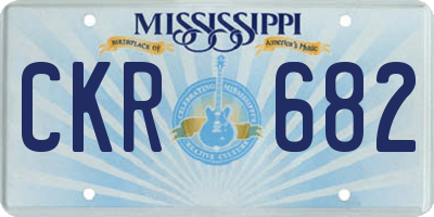 MS license plate CKR682
