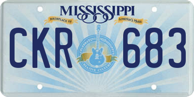 MS license plate CKR683