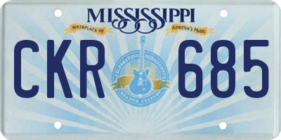 MS license plate CKR685