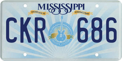 MS license plate CKR686