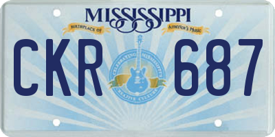 MS license plate CKR687