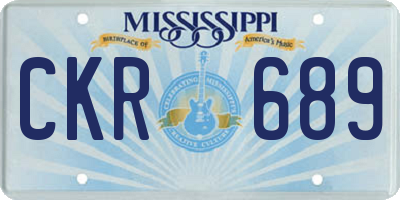 MS license plate CKR689