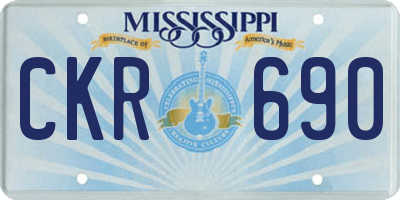 MS license plate CKR690