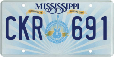 MS license plate CKR691