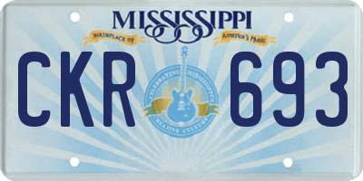 MS license plate CKR693