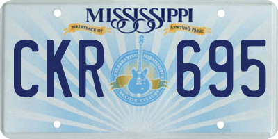 MS license plate CKR695