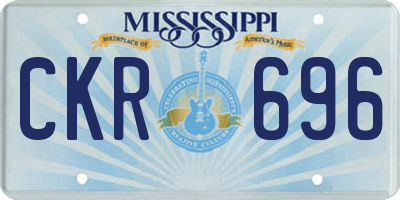 MS license plate CKR696