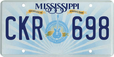 MS license plate CKR698