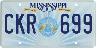 MS license plate CKR699