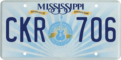 MS license plate CKR706