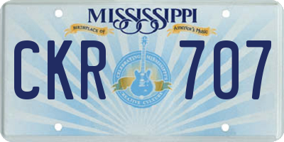 MS license plate CKR707