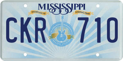MS license plate CKR710