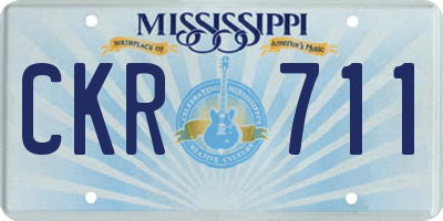 MS license plate CKR711