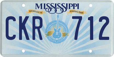 MS license plate CKR712