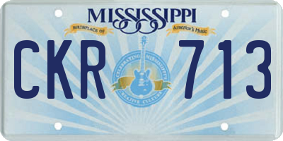 MS license plate CKR713