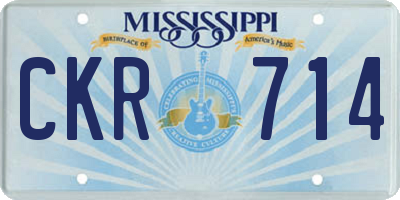 MS license plate CKR714