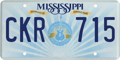 MS license plate CKR715