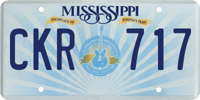 MS license plate CKR717