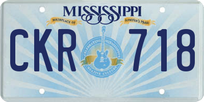 MS license plate CKR718