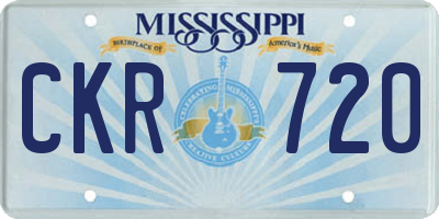 MS license plate CKR720