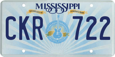 MS license plate CKR722