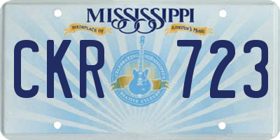 MS license plate CKR723