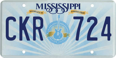 MS license plate CKR724