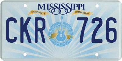 MS license plate CKR726