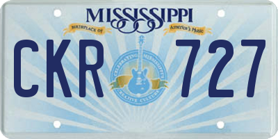 MS license plate CKR727
