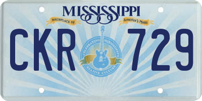 MS license plate CKR729