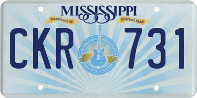 MS license plate CKR731