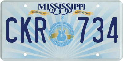 MS license plate CKR734