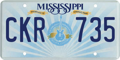 MS license plate CKR735