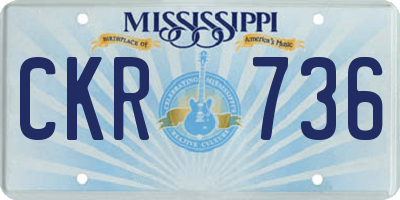 MS license plate CKR736