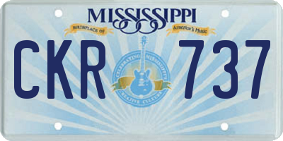 MS license plate CKR737