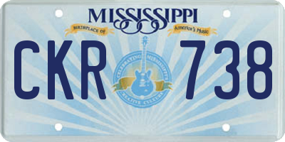 MS license plate CKR738