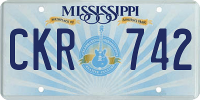 MS license plate CKR742