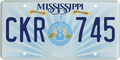 MS license plate CKR745