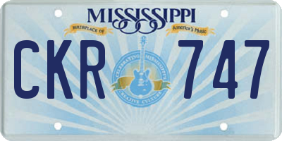 MS license plate CKR747