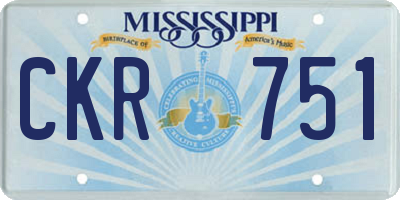 MS license plate CKR751