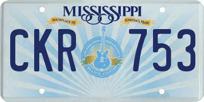 MS license plate CKR753