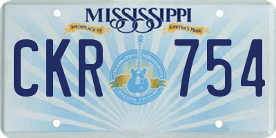 MS license plate CKR754