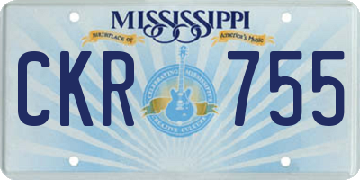 MS license plate CKR755