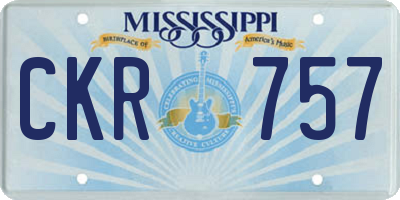 MS license plate CKR757
