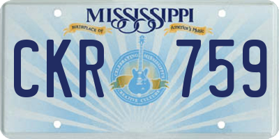 MS license plate CKR759