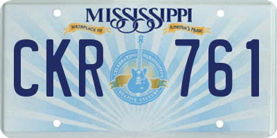 MS license plate CKR761